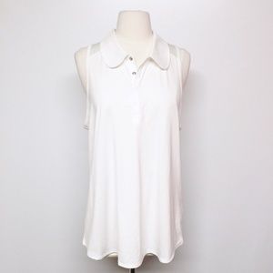 Ideology Sz L White Sleeveless Golf Polo Shirt Top